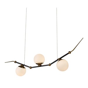 Pemberly Row 54&quot ETL Certified Integrated LED Aluminum Chandelier -Antique Brass