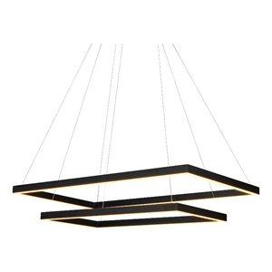 Pemberly Row 29&quot Adjustable Aluminum ETL Integrated LED Chandelier Black