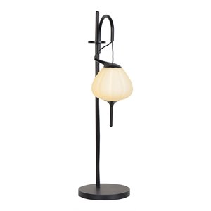 Pemberly Row 20&quot ETL Integrated LED Table Lamp with Glass Shade - Black