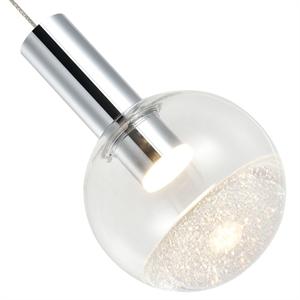 Pemberly Row 5&quot ETL Certified Integrated LED Aluminum Pendant - Polished Chrome