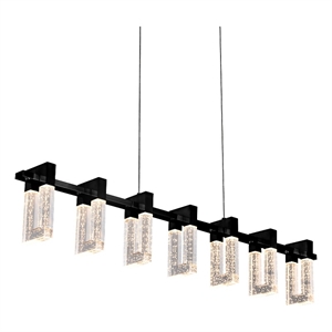 Pemberly Row 40&quot ETL Certified Integrated LED Linear Aluminum Chandelier - Black