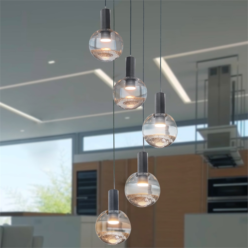 Pemberly Row Integrated LED ETL Certified Aluminum Chandelier - Polished Chrome