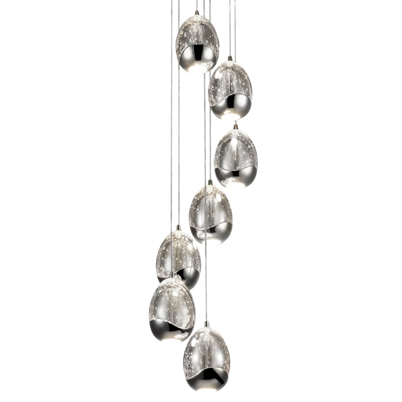 Pemberly Row Integrated LED ETL Certified Aluminum Chandelier - Polished Chrome