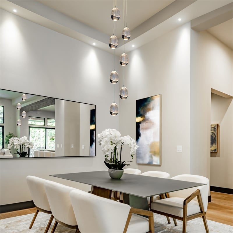 Pemberly Row Integrated LED ETL Certified Aluminum Chandelier - Polished Chrome