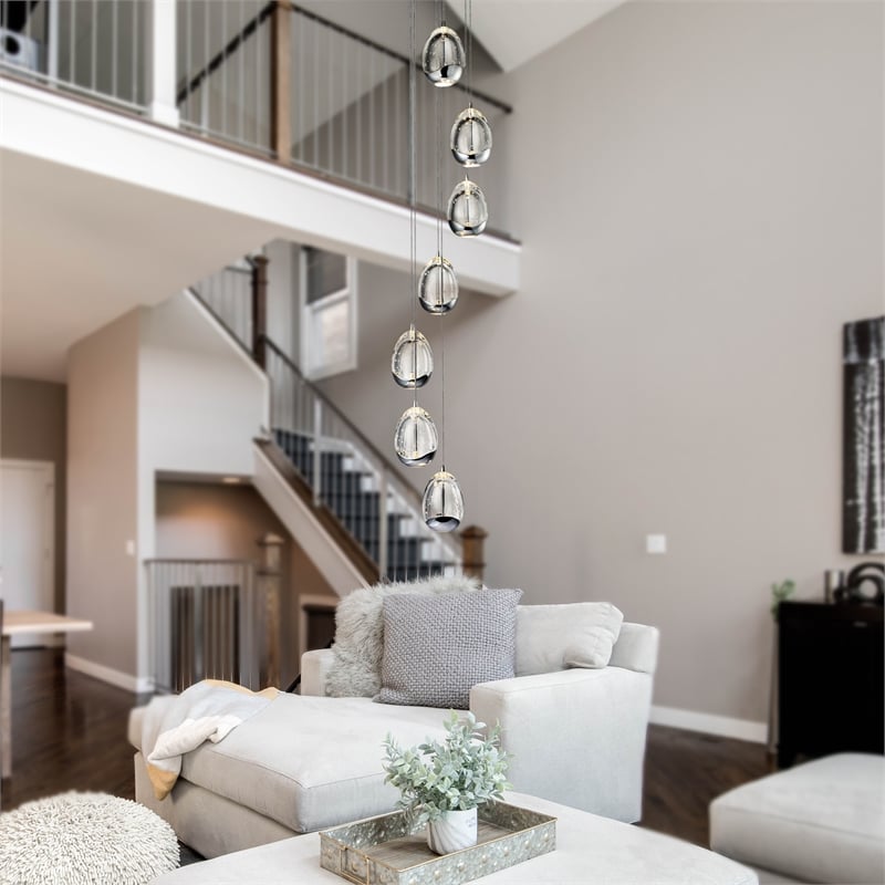 Pemberly Row Integrated LED ETL Certified Aluminum Chandelier - Polished Chrome