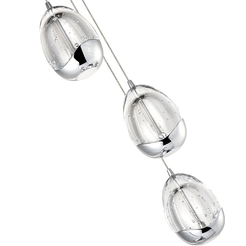 Pemberly Row Integrated LED ETL Certified Aluminum Chandelier - Polished Chrome