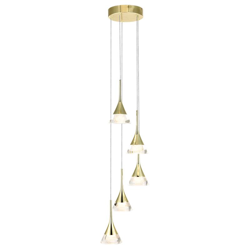 Pemberly Row 5-Light ETL Certified Integrated LED Aluminum Chandelier - Gold