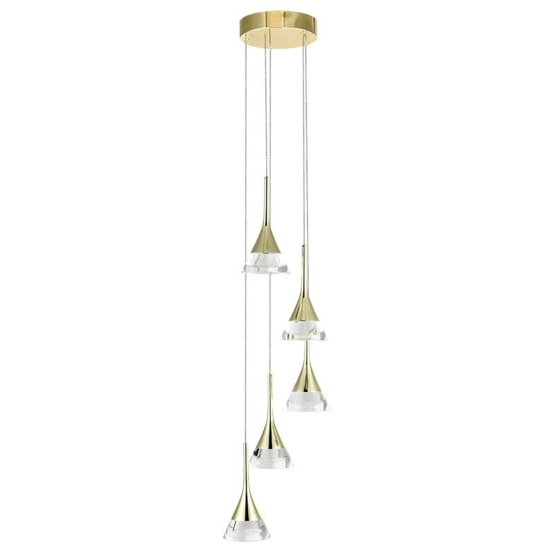 Pemberly Row 5-Light ETL Certified Integrated LED Aluminum Chandelier - Gold