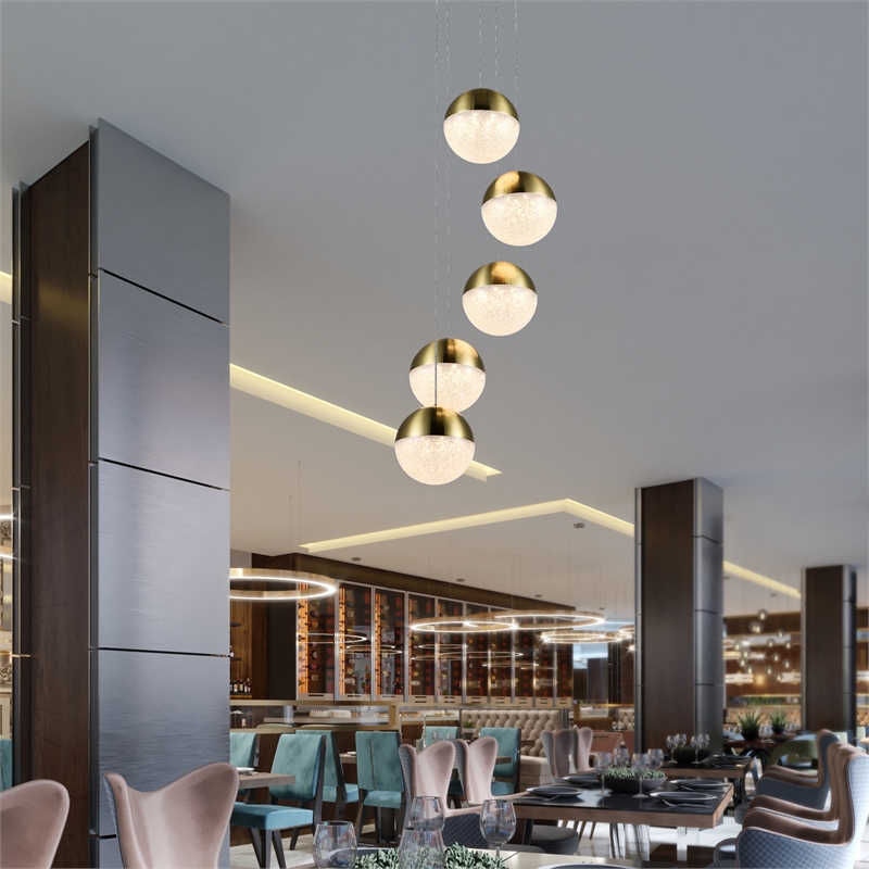 Pemberly Row 5-Light Integrated LED ETL Certified Aluminum Chandelier - Brass