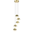 Pemberly Row 5-Light Integrated LED ETL Certified Aluminum Chandelier - Brass