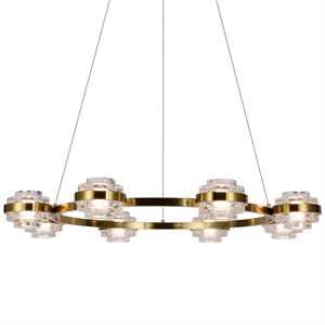 Pemberly Row 33&quot ETL Integrated LED Aluminum Chandelier - Antique Brass