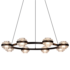 Pemberly Row 33&quot ETL Certified Integrated LED Aluminum Chandelier - Black