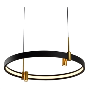 Pemberly Row 23&quot Height Adjustable ETL Certified Integrated LED Chandelier Black