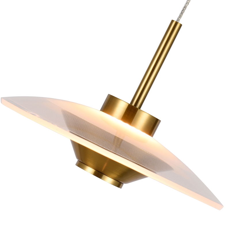 Pemberly Row Height Adjustable ETL Integrated LED Pendant in Antique Brass