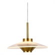 Pemberly Row Height Adjustable ETL Integrated LED Pendant in Antique Brass