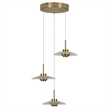 Pemberly Row Height Adjustable ETL Integrated LED Pendant in Antique Brass