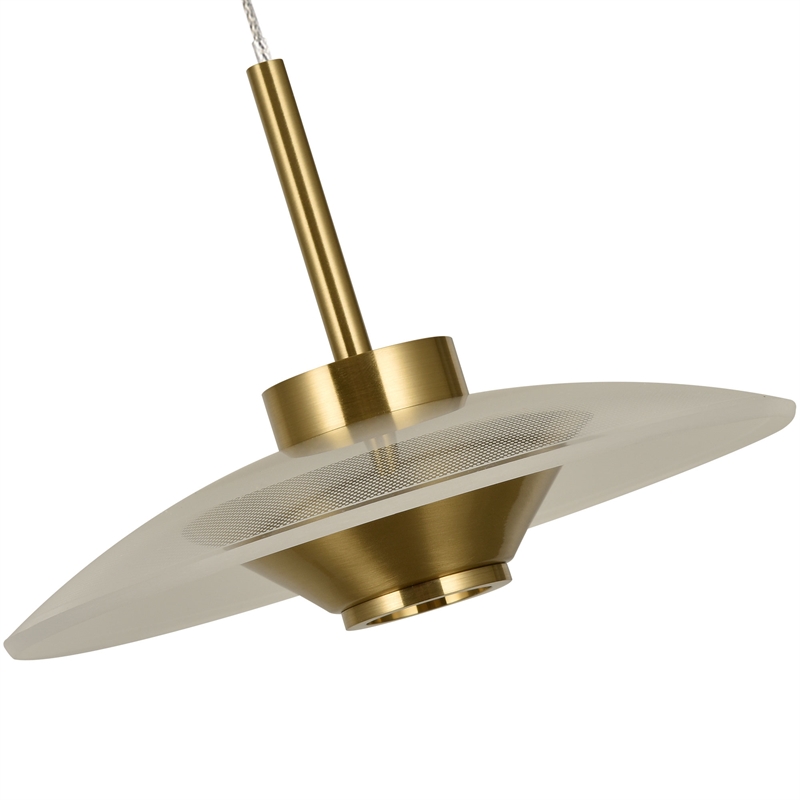 Pemberly Row Height Adjustable ETL Integrated LED Pendant in Antique Brass