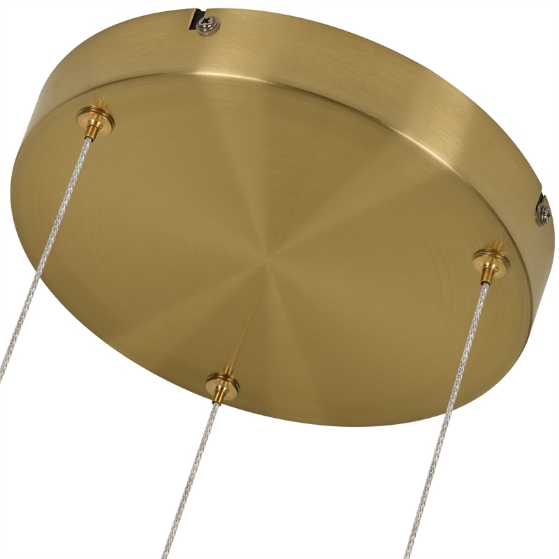 Pemberly Row Height Adjustable ETL Integrated LED Pendant in Antique Brass