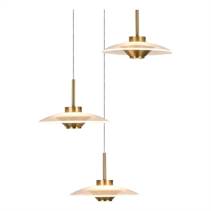 Pemberly Row Height Adjustable ETL Integrated LED Pendant in Antique Brass