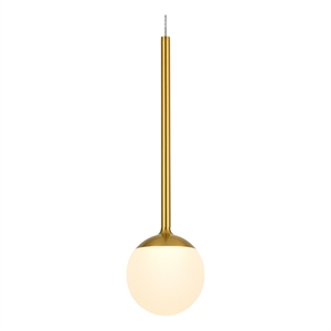 Pemberly Row 5&quot Height Adjustable ETL Integrated LED Pendant in Antique Brass