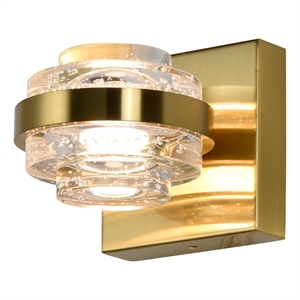 Pemberly Row 6&quot ETL Certified Integrated LED Wall Sconce in Antique Brass