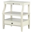 Pemberly Row Contemporary Antique White Wood 1-Drawer Storage Nightstand