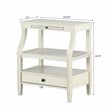 Pemberly Row Contemporary Antique White Wood 1-Drawer Storage Nightstand