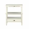 Pemberly Row Contemporary Antique White Wood 1-Drawer Storage Nightstand