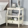 Pemberly Row Contemporary Antique White Wood 1-Drawer Storage Nightstand