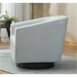 Pemberly Row Dove Gray Faux Leather Wood Base Swivel Accent Chair