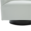 Pemberly Row Dove Gray Faux Leather Wood Base Swivel Accent Chair