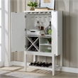 Pemberly Row 60-inch White Wood 2-door Modern Bar Cabinet with Pull-Out Tray