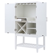 Pemberly Row 60-inch White Wood 2-door Modern Bar Cabinet with Pull-Out Tray