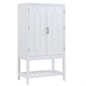 Pemberly Row 60-inch White Wood 2-door Modern Bar Cabinet with Pull-Out Tray