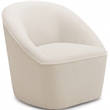 Pemberly Row Milky White Textured Polyester Boucle Fabric Swivel Accent Chair