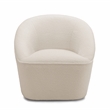 Pemberly Row Milky White Textured Polyester Boucle Fabric Swivel Accent Chair