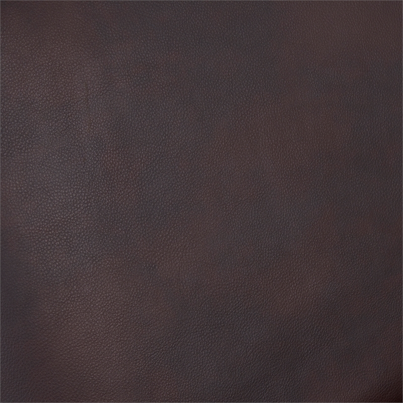 Pemberly Row Wood Arm Burnished Brown Faux Leather Push Back Recliner