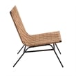 Pemberly Row Contemporary Woven Brown Leather Metal Frame Accent Chair
