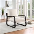 Pemberly Row Sling Chair Upholstered in Oatmeal White Fabric with Metal Frame