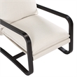 Pemberly Row Sling Chair Upholstered in Oatmeal White Fabric with Metal Frame