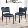 Pemberly Row Midnight Blue Faux Leather Dining Chair - Set of 2