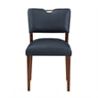 Pemberly Row Midnight Blue Faux Leather Dining Chair - Set of 2