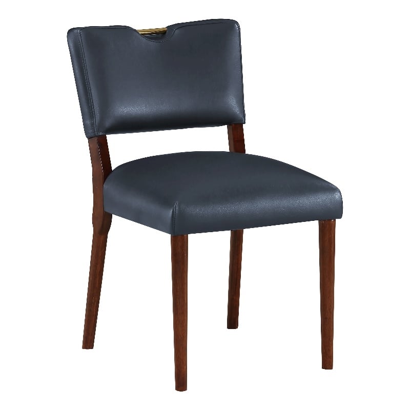 Pemberly Row Midnight Blue Faux Leather Dining Chair - Set of 2