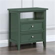 Pemberly Row Contemporary Vintage Green Wood 2-Drawer Nightstand