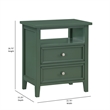 Pemberly Row Contemporary Vintage Green Wood 2-Drawer Nightstand