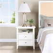 Pemberly Row Contemporary White Wood 2-Drawer Casual Storage Nightstand