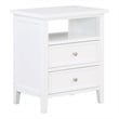 Pemberly Row Contemporary White Wood 2-Drawer Casual Storage Nightstand