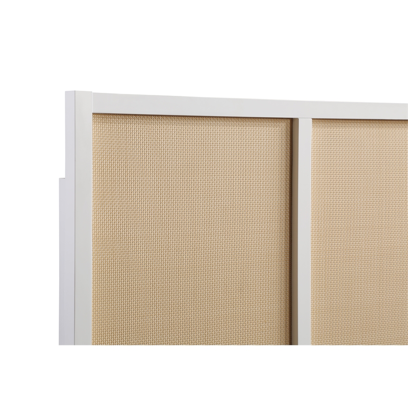 Pemberly Row Contemporary Cane and White Wood King Size Headboard