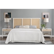 Pemberly Row Contemporary Cane and White Wood King Size Headboard