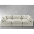 Pemberly Row Contemporary Modular Beige Fabric 6-Piece Nest Sectional